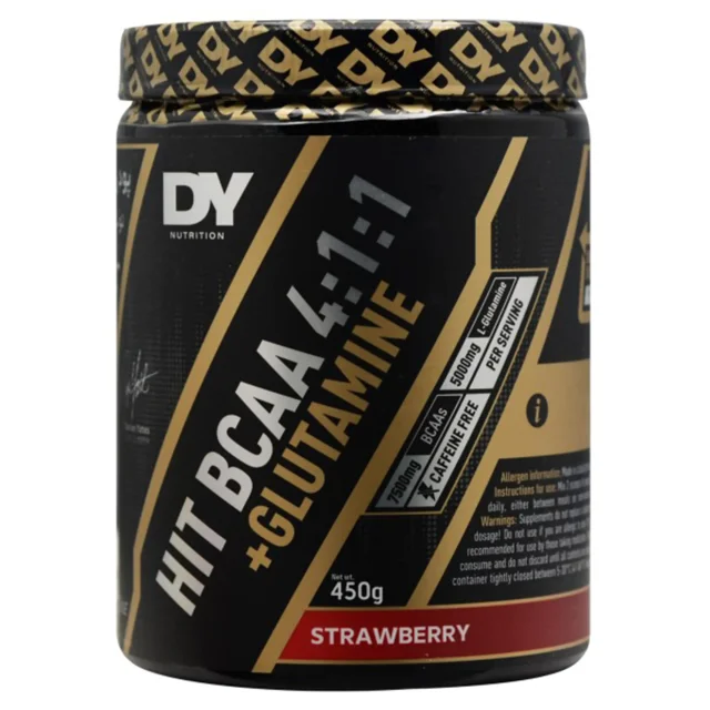 پودر هیت بی سی ای ای 1.1.4 + گلوتامین دی وای نوتریشن توت فرنگی 450 گرم