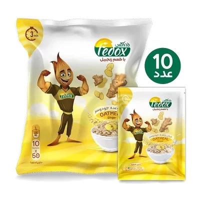 اوتمیل (جو دوسر پرک) با طعم زنجبیل فدوکس (پک 10 ساشه)