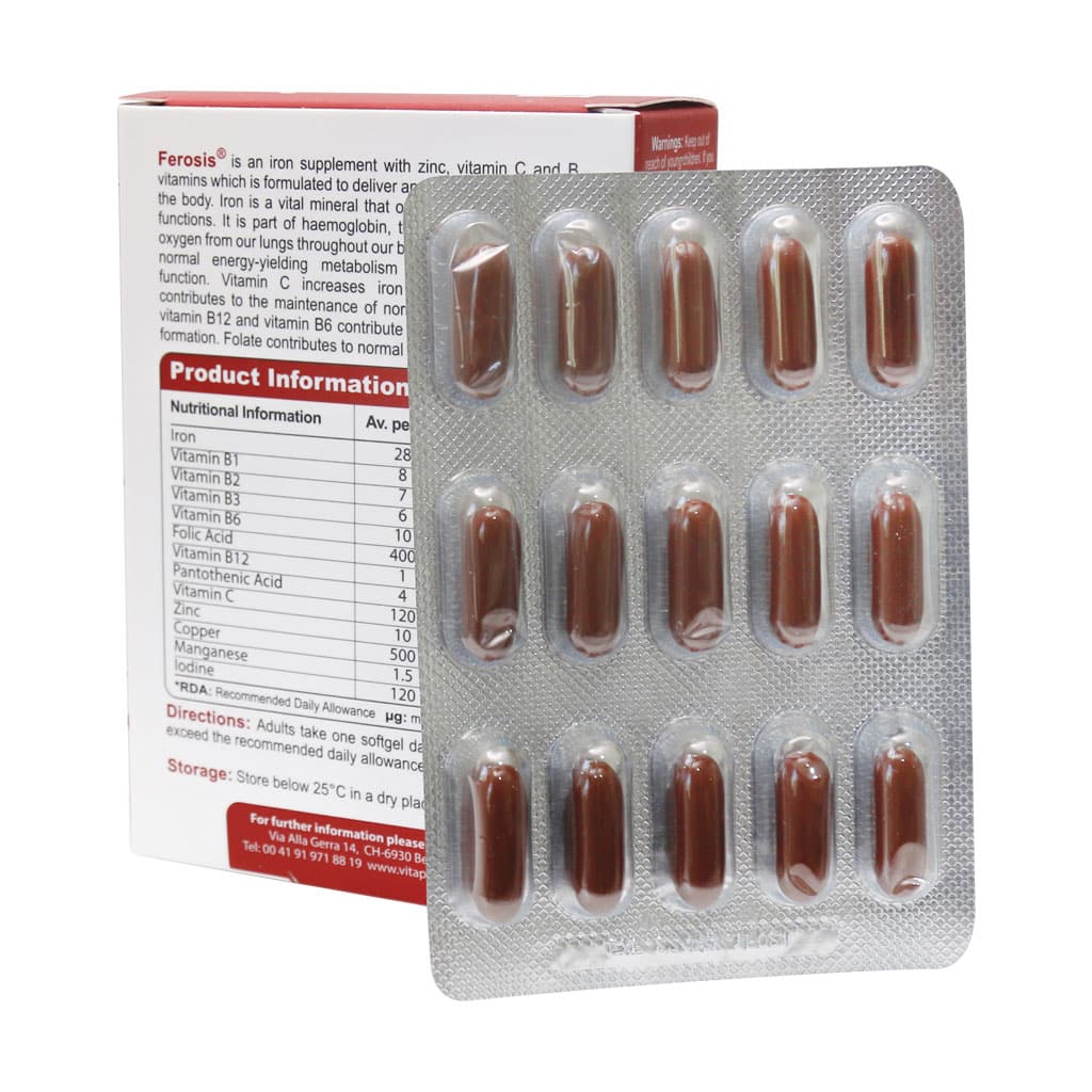 سافت ژل فروسیس ویواتیون 30 عدد | آهن 28mg + فولیک اسید + ویتامین C و زینک