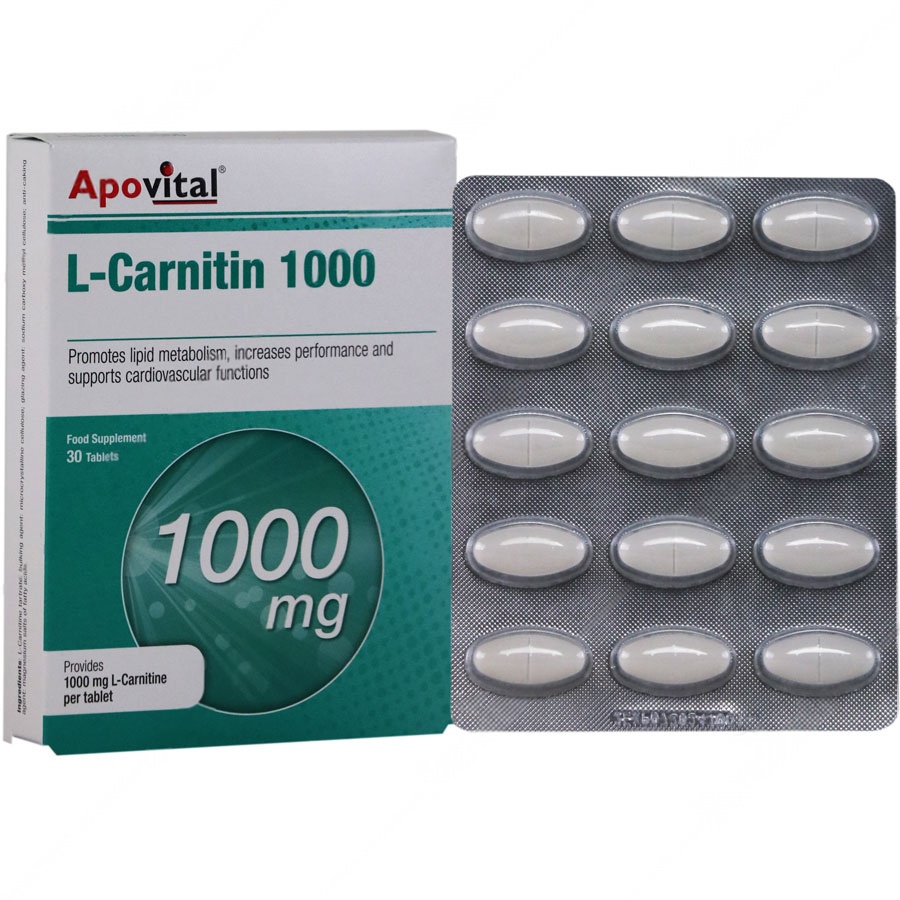 ال کارنیتین 1000 میلی‌گرم آپوویتال 30 عددی | مکمل چربی‌سوز و تقویت‌کننده انرژی