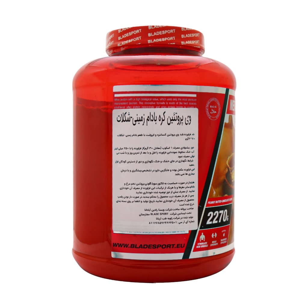 پروتئین وی بلید اسپورت 2270 گرمی طعم شکلات کره بادامزمینی | رشد عضله و ریکاوری سریع