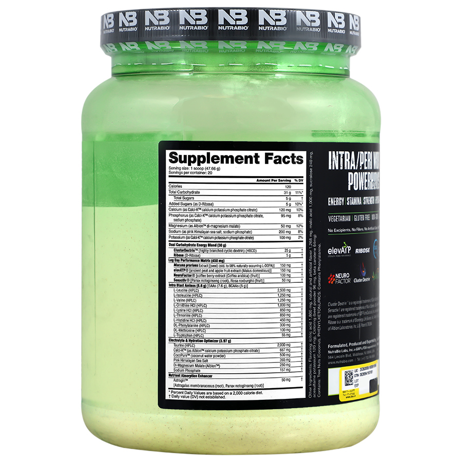 پودر اینتراورک‌اوت نوترابایو لگ‌دی 953 گرم طعم لیموناد گیلاس | انرژی پایدار، هیدراتاسیون پیشرفته و طیف کامل EAA+BCAA