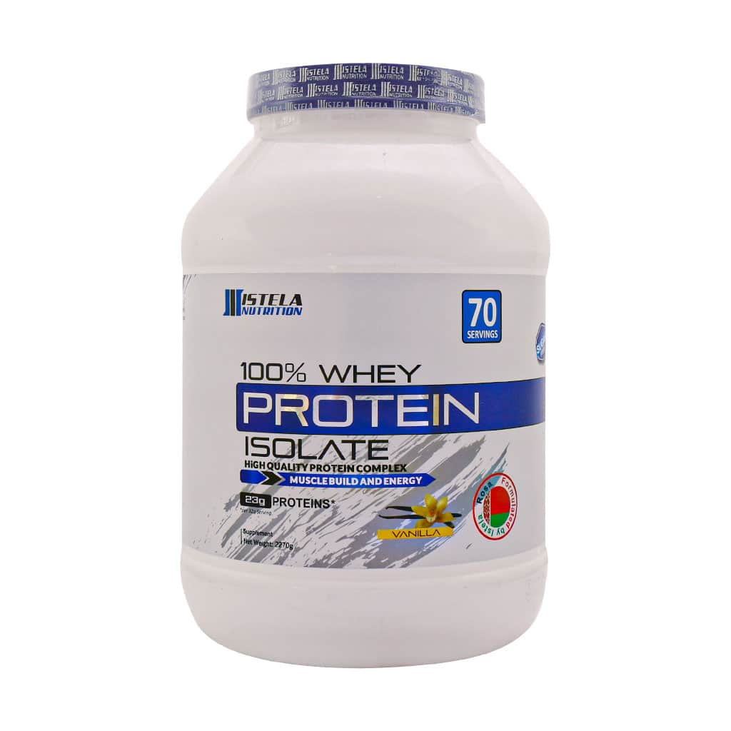 پودر پروتئین وی استلا نوتریشن طعم وانیل 2270 گرم | وی ایزوله، کنسانتره و هیدرولیزه برای عضله‌سازی و ریکاوری