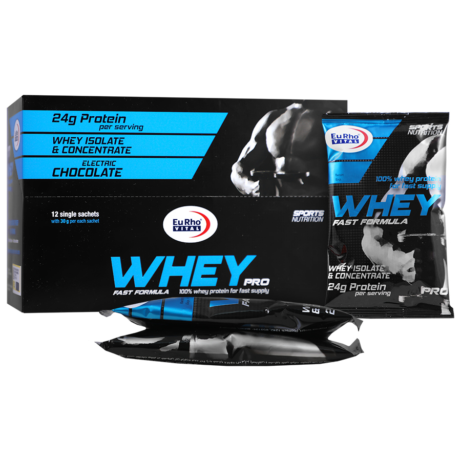 ساشه وی پروتئین یوروویتال طعم شکلات | ۲۴ گرم پروتئین وی + ویتامین B6