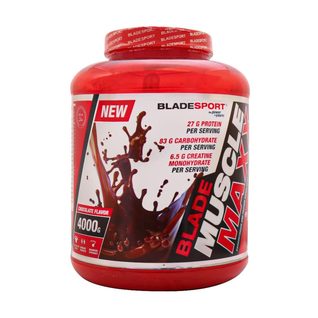 گینر ماسل مکس بلید اسپورت ۴۰۰۰ گرمی طعم شکلات | افزایش وزن حرفه‌ای و عضله‌سازی پیشرفته