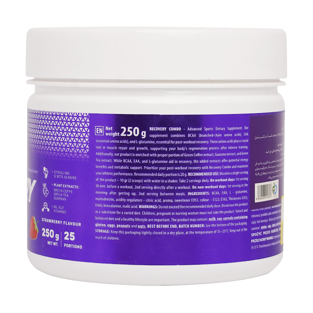 ترک ریکاوری کمبو زیرو 250 گرمی طعم توت فرنگی ترک نوتریشن | ریکاوری سریع و عضله‌سازی