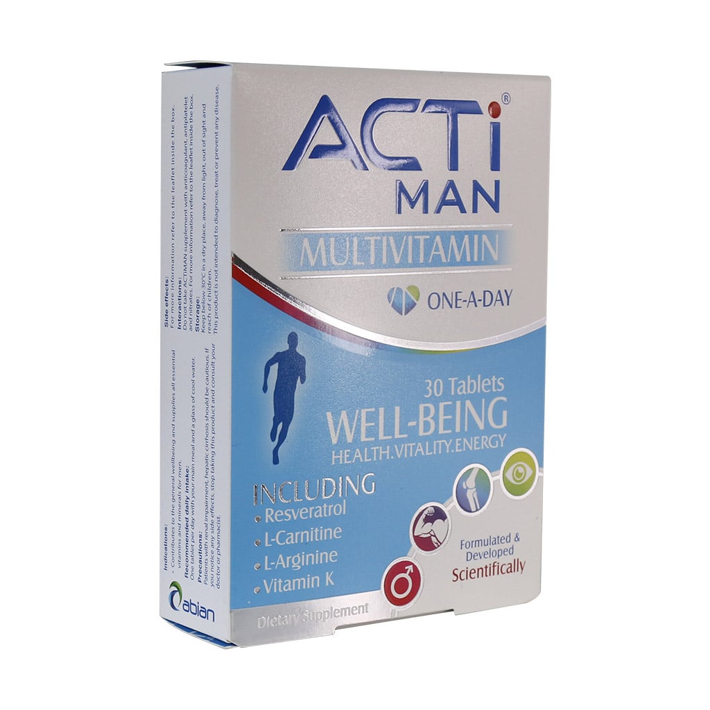 اکتی من 30 عددی ابیان دارو | مولتی ویتامین آقایان برای انرژی و قوای جنسی