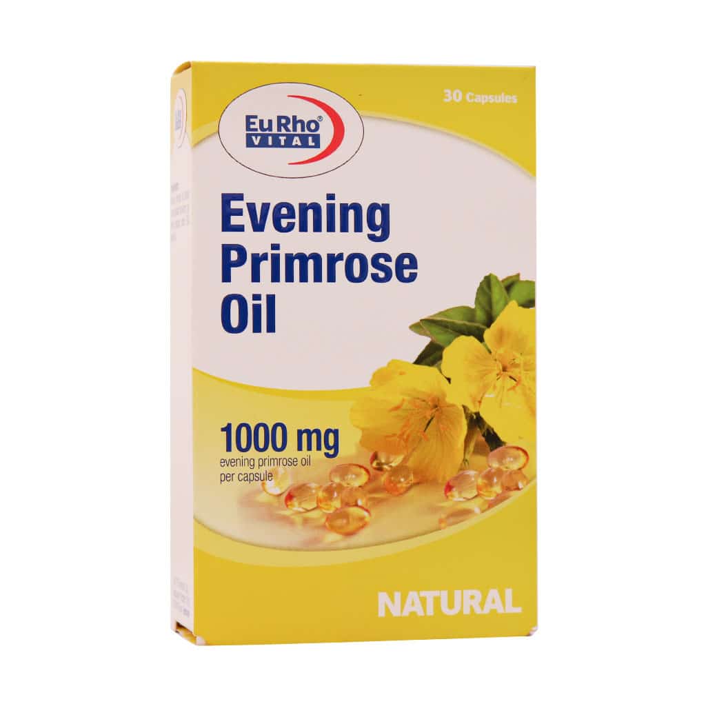 کپسول روغن گل مغربی 1000 میلی‌گرم یوروویتال 30 عددی | کاهش علائم یائسگی و سندرم قبل از قاعدگی