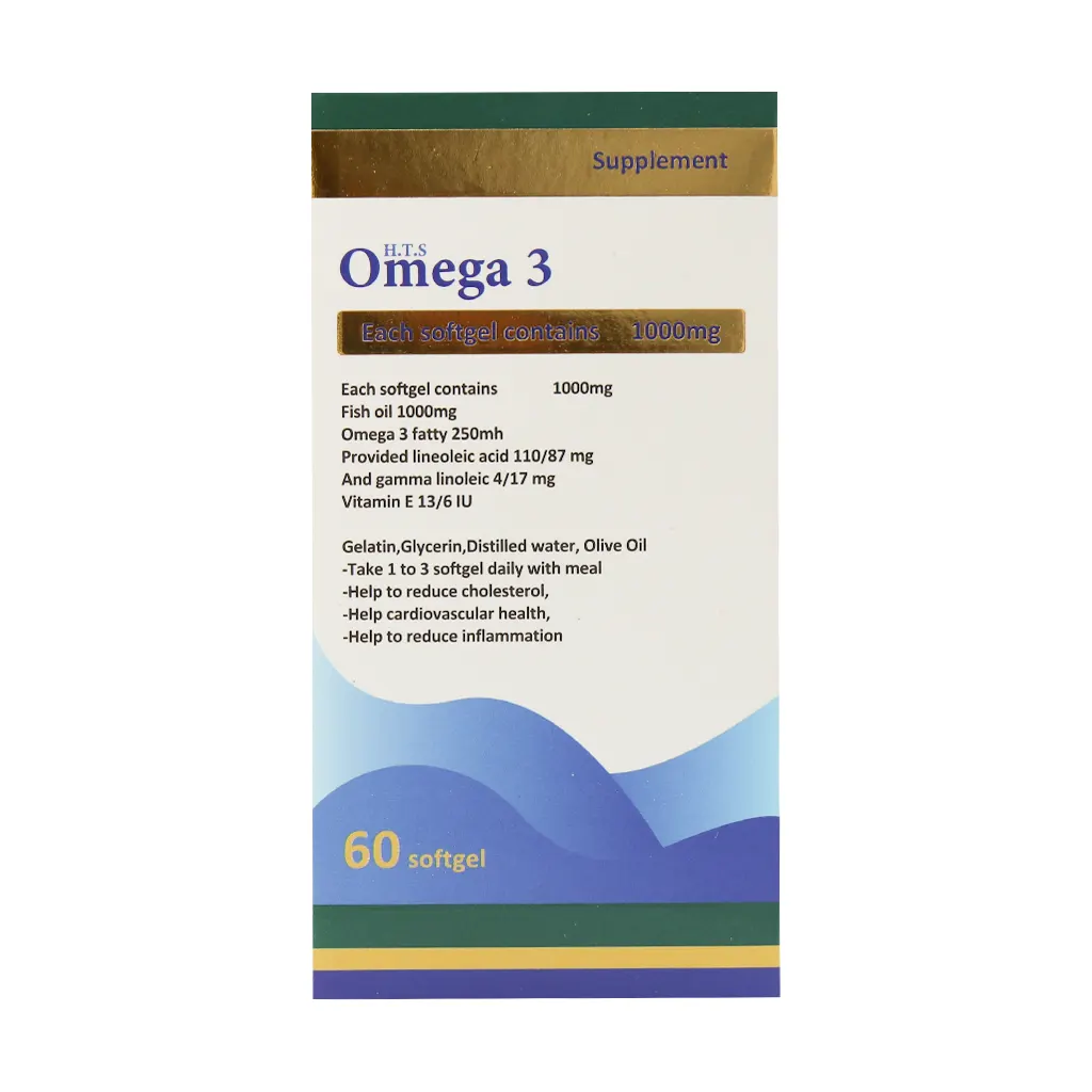امگا 3 اچ تی سی سافت ژل 1000 میلیگرم 60 عددی | سلامت قلب و کاهش تریگلیسرید