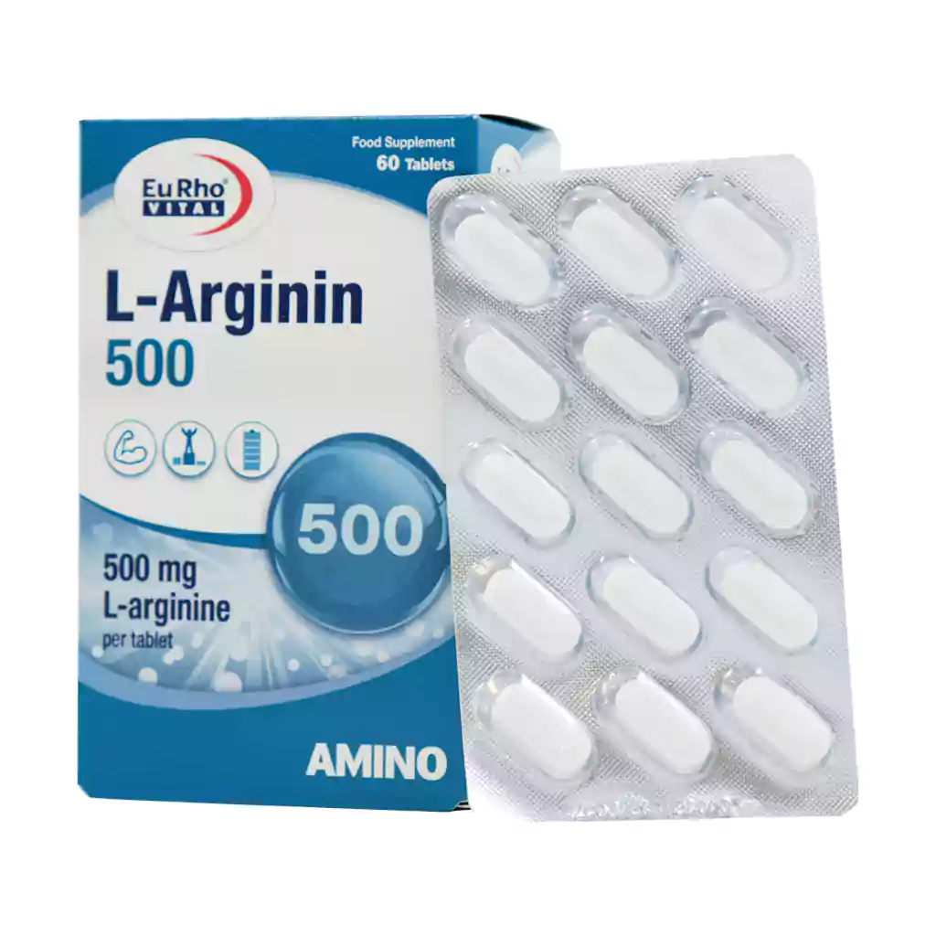 قرص ال آرژنین 500 میلی یوروویتال 60 عددی افزایش جریان خون و عضله‌سازی