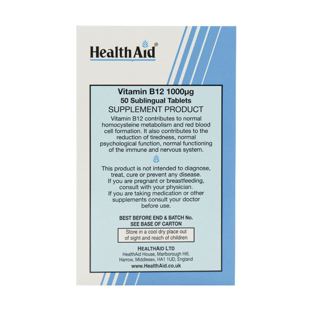 ب 12 1000 میکروگرم 50 عددی هلث اید | تقویت سیستم عصبی و خون‌سازی
