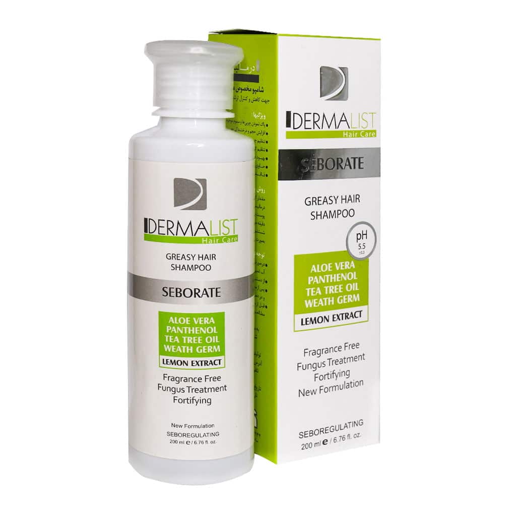 شامپو موهای چرب 200 میلی لیتر درمالیست تنظیم کننده چربی و PH پوست سر