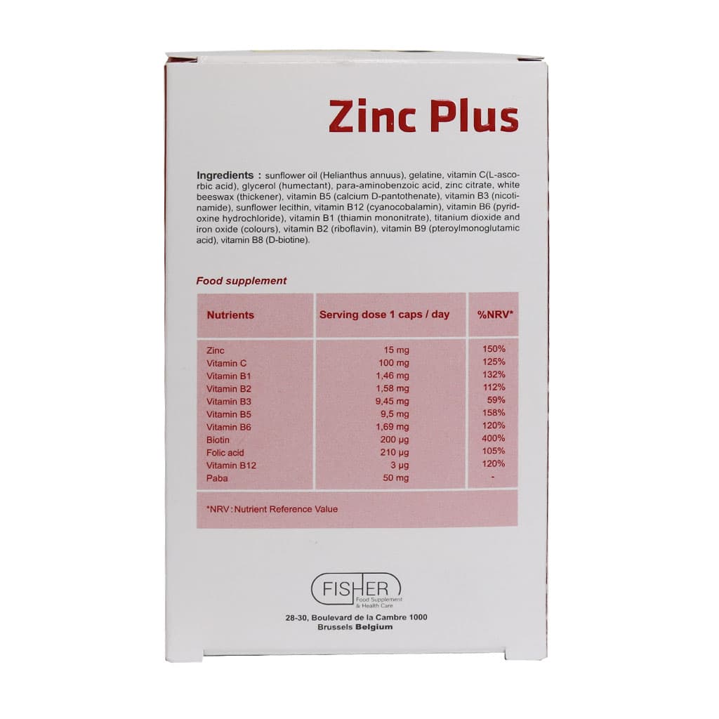 زینک پلاس پابا (فلکسان) ۶۰ عددی | تقویت پوست، مو و ناخن + افزایش ایمنی بدن