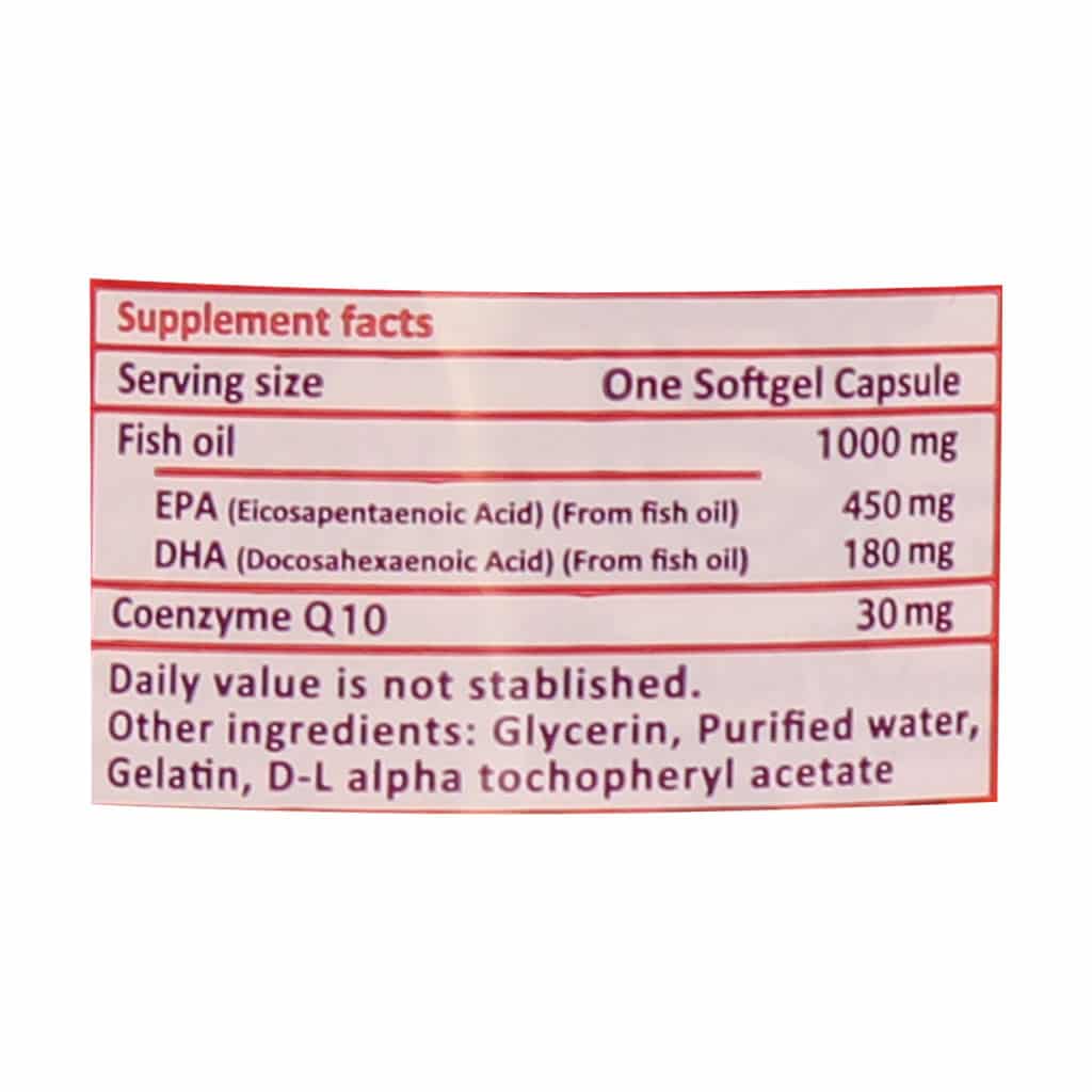 کپسول ژلاتینی نرم امگا3 + کوآنزیم Q10 ویمکسیر 30 عددی سلامت قلب و عروق