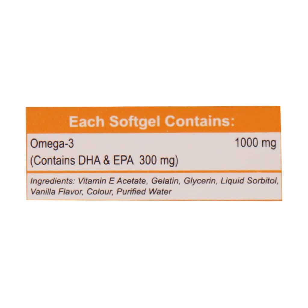 کپسول امگا 3 1000 میلی ویتاویوا 30 عددی سلامت قلب و عروق و بدون جیوه