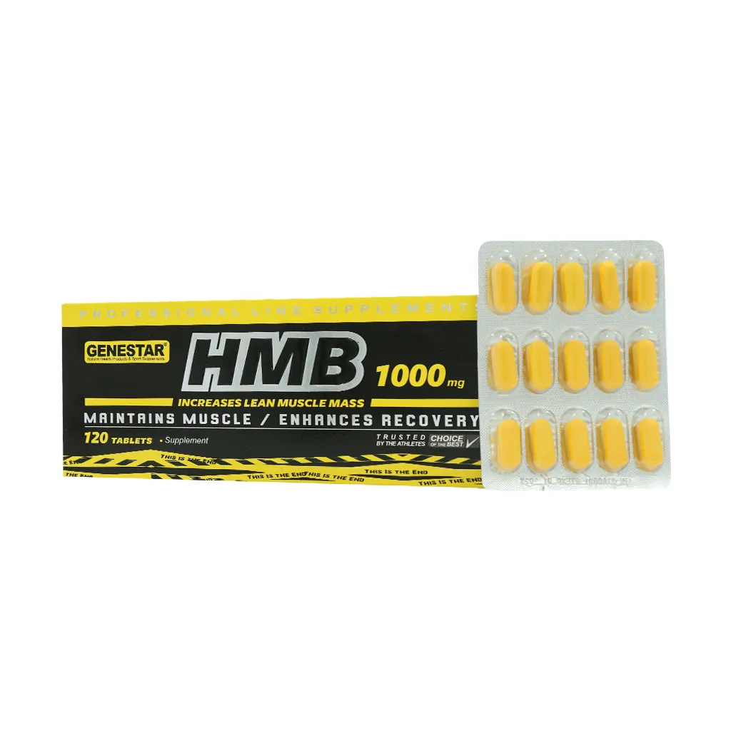 HMB ژن استار 1000 میلی‌گرم 120 عدد | قرص عضله‌ساز و ریکاوری حرفه‌ای