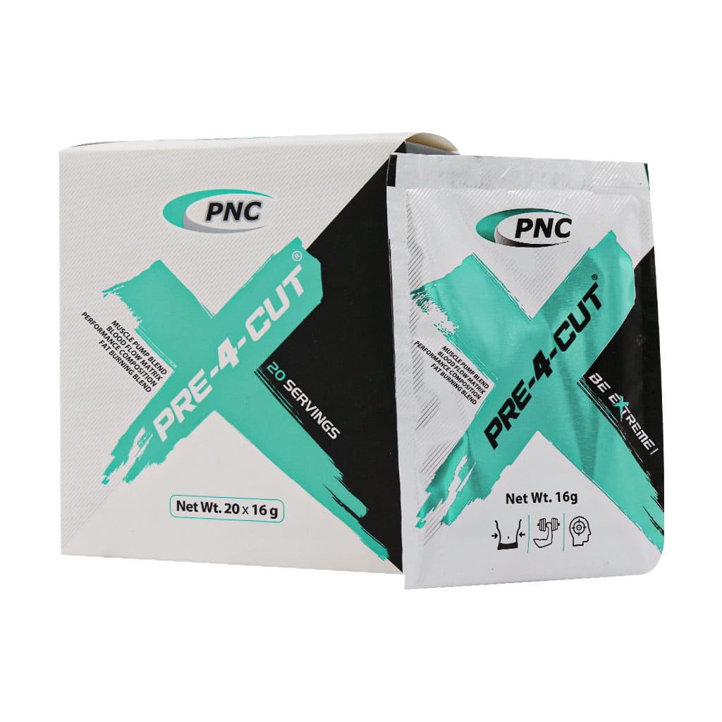 ساشه پره فور کات پی ان سی ۱۶ گرمی ۲۰ عددی طعم آلبالویی | پمپ قوی، چربی‌سوز و افزایش انرژی