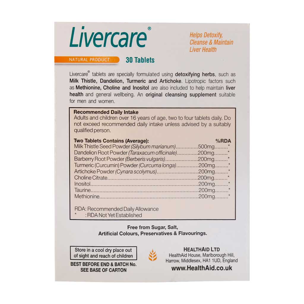 قرص لیورکر هلث اید 30 عدد | حمایت از کبد، کمک به کبد چرب و سم‌زدایی طبیعی