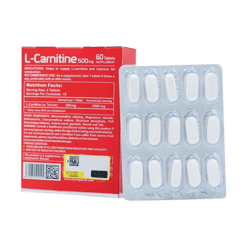 قرص ال کارنیتین ۵۰۰ میلیگرم ویتاپی ۶۰ عددی | چربیسوزی، کاهش وزن و افزایش انرژی