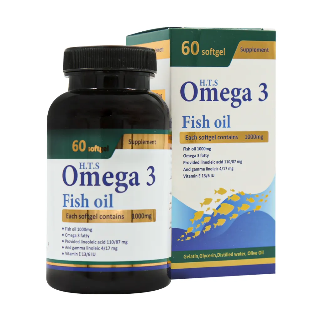 امگا 3 اچ تی سی سافت ژل 1000 میلیگرم 60 عددی | سلامت قلب و کاهش تریگلیسرید