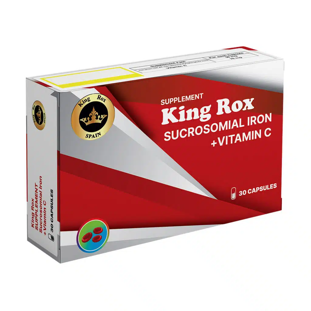 کپسول آهن سوکروزومیال و ویتامین C کینگ راکس ۳۰ عددی | جذب بالا و بدون عوارض گوارشی