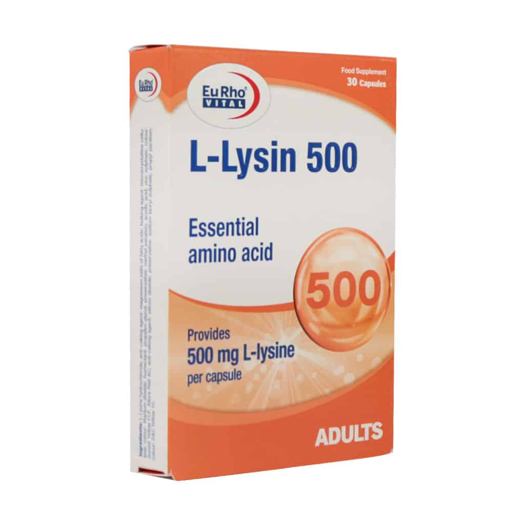 کپسول ال لیزین 500 میلی‌گرم یوروویتال بسته 30 عددی