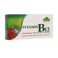 قرص ویتامین B12 1000 میکروگرم 30 عددی آلفا ویتامینز | تقویت سیستم عصبی و تامین ویتامین B12