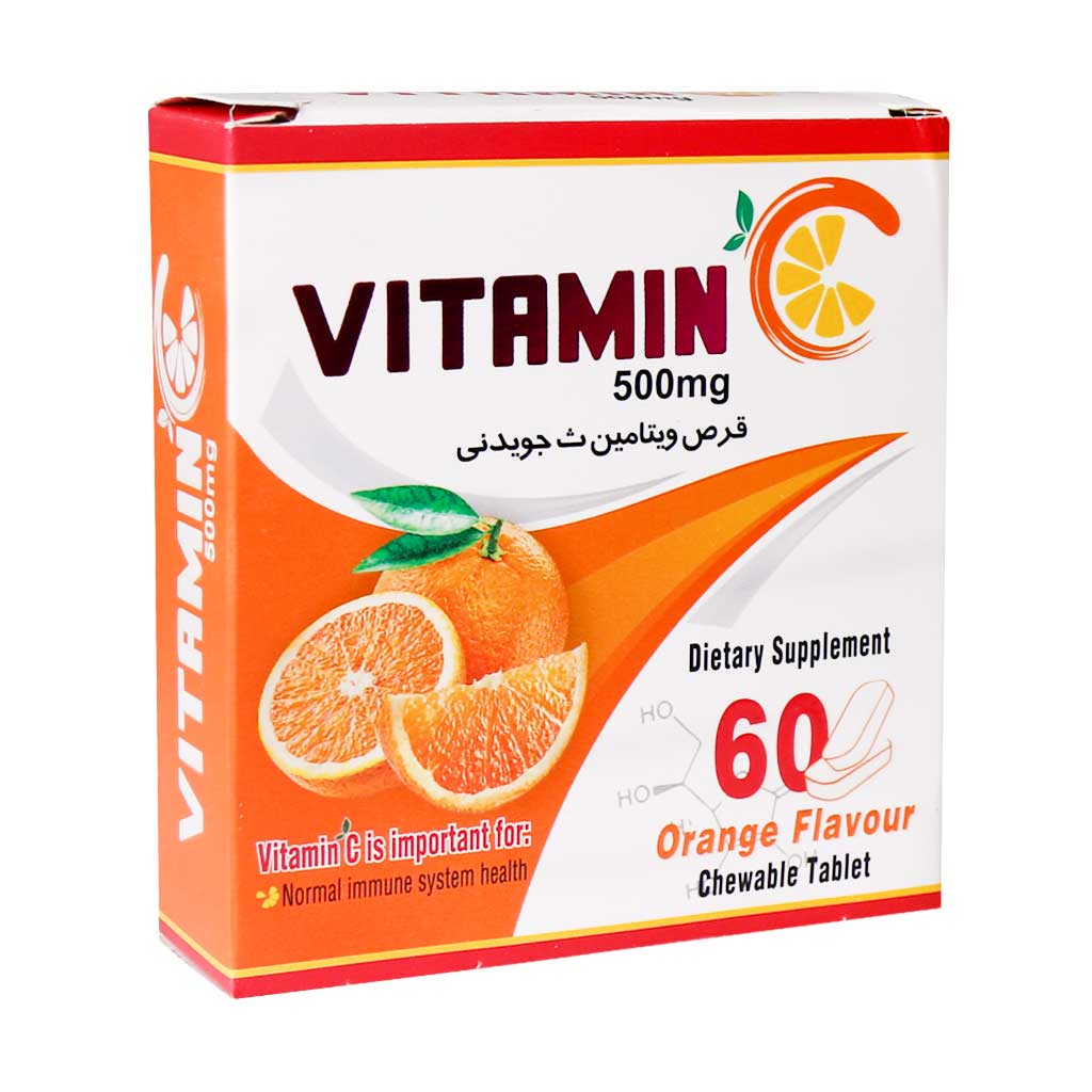 قرص جویدنی ویتامین C 500 میلی‎گرم طعم پرتقال 60 عددی